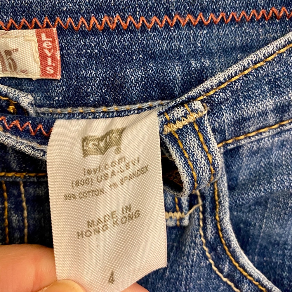 Levi’s 515 Blue Denim Stretch Cotton-blend Classic Capri-Length Jeans Size 4 - Picture 7 of 7